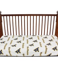 West Virginia Mountaineers Baby Crib Fitted Sheet Pair  White Includes 2 Fitted sheets by   