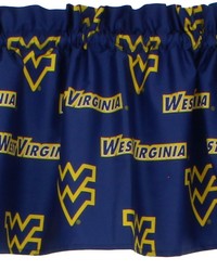West Virginia Mountaineers Printed Curtain Valance  84 in  x 15 in  by   
