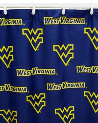 West Virginia Mountaineers Printed Shower Curtain Cover  70 in  x 72 in  by   