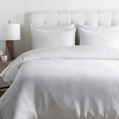 Surya Dawson Full / Queen Dawson DAW2000-FQSET White Main: 100% Linen Comforter Sets Contemporary 