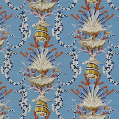 P K Lifestyles Mariners Song Luna in SUNDRY NOTIONS Blue Multipurpose Fish and Friends  Sea Shell  Marine Life  Beach  Fabric