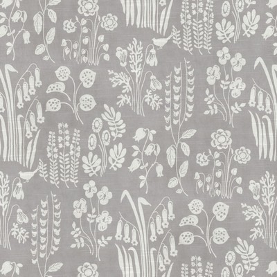 P K Lifestyles Tallulah Belle Grey in Retro Collection Grey  Blend Medium Print Floral  Funky Retro   Fabric