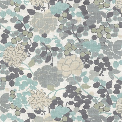 P K Lifestyles Blossom Grey in Retro Collection Grey  Blend Modern Floral Funky Retro   Fabric