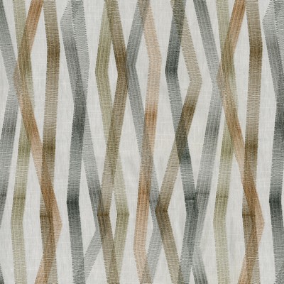P K Lifestyles Zig  Zag Emb Woodland in Retro Collection II Brown  Blend Crewel and Embroidered  Contemporary Diamond   Fabric
