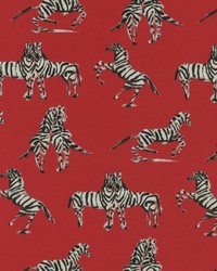 P K Lifestyles Od Dr Zebra      Red Fabric