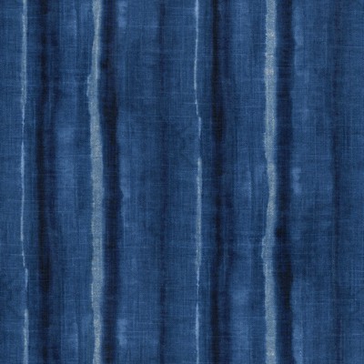 P K Lifestyles TULANE Indigo in Curated Travels Blue  Blend Wavy Striped   Fabric