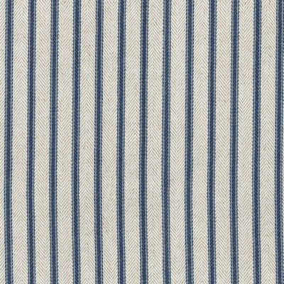 P K Lifestyles TROUSDALE Indigo in Curated Travels Blue  Blend Ticking Stripe   Fabric