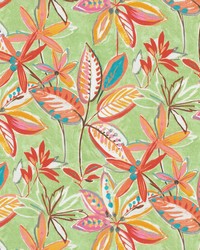 P K Lifestyles OD Painted Leaves Melon Fabric
