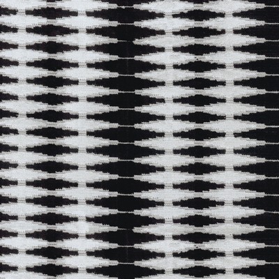 P K Lifestyles Magnifique Domino in Bespoken II Black Patterned Chenille  Geometric  Zig Zag   Fabric