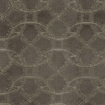 P K Lifestyles Lavish Charcoal in Bespoken II Grey Patterned Chenille  Circles and Swirls  Fabric