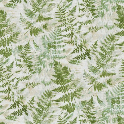 P K Lifestyles Fern Flutter Seaglass in Design by Nature I Green Leaves and Trees  Tropical   Fabric