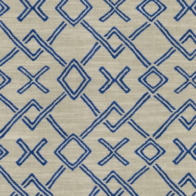 P K Lifestyles Malian Geo Lapis in Simply Said I Blue Patterned Chenille  Contemporary Diamond  Lattice and Fretwork   Fabric