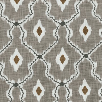 P K Lifestyles Ikat Stitchery Shadow in Bespoken II Grey Multipurpose Cotton  Blend Crewel and Embroidered  Ethnic and Global  Ikat  Fabric