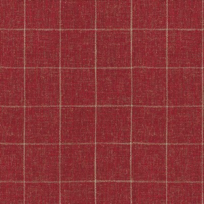 P K Lifestyles Concord Pane Poppy in Performance Plus Red  Blend Check   Fabric
