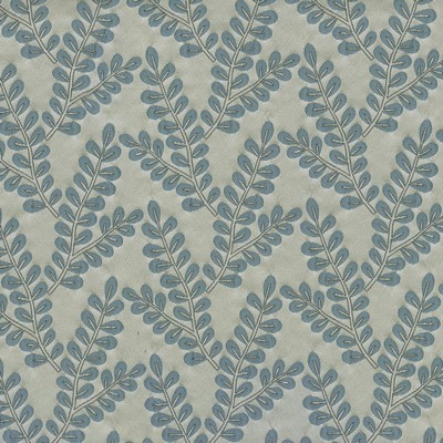 P K Lifestyles Delphine Bay Portiere 1 410035 Blue  Leaves and Trees  Fabric
