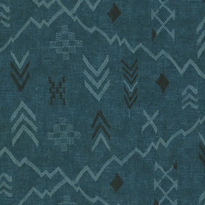 P K Lifestyles Skywalk           Cha Denim in CULTURAL EXCHANGE IV Blue Multipurpose Polyester  Blend Novelty Western  Navajo Print   Fabric