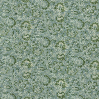 P K Lifestyles Filigree           Juniper in SIMPLY SAID III Green Multipurpose Cotton Jacobean Floral  Small Print Floral   Fabric