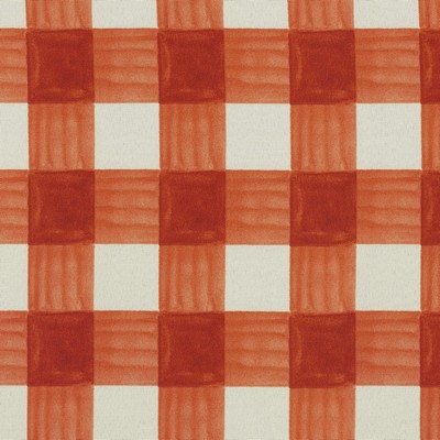 P K Lifestyles Od Painterly Plaid Coral in Spring 2021 Outdoor Orange Check  Fun Print Outdoor Plaid and Tartan  Fabric