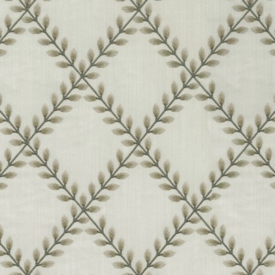 P K Lifestyles Clover Lane Emb  Gms Birch in JARDIN DAMOUR Brown Crewel and Embroidered  Perfect Diamond  Leaves and Trees   Fabric