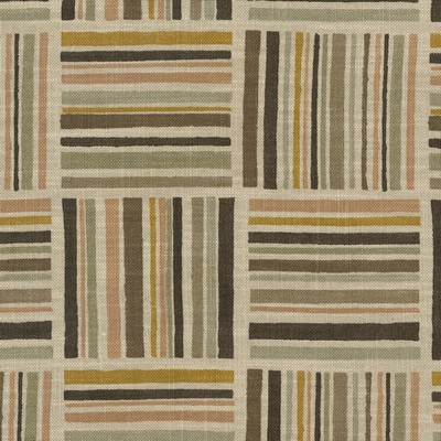 P K Lifestyles Modern Matters   Java in CULTURAL EXCHANGE V Brown Multipurpose Cotton  Blend Check  Squares  Geometric   Fabric