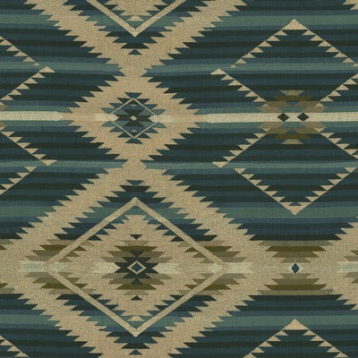 P K Lifestyles Blanket Statement Denim The Road West 411901 Blue  Southwestern Diamond  Navajo Print  Fabric