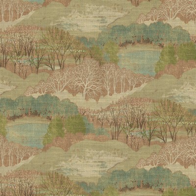 P K Lifestyles Gathering Sky Autumn The Road West 412130 Green  Abstract  Fabric