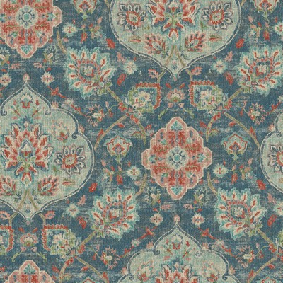 P K Lifestyles Caspian Celestial Culteral Exchange VIII 412554 Blue  Floral Medallion  Ethnic and Global  Fabric