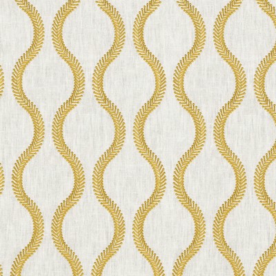 P K Lifestyles Flourish Embroidery Gold Happy Nest V 470825 Gold  Crewel and Embroidered  Wavy Striped  Fabric