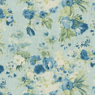 P K Lifestyles Midsummer Day Sky Cozy Life VI 470941 Blue  Large Print Floral  Traditional Floral  Fabric