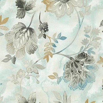 P K Lifestyles Light Hearted Spa in Walking on Air Green Traditional Floral   Fabric