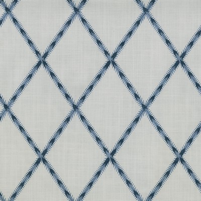 P K Lifestyles Trade Winds Emb Porcelain in History Retold II Blue  Blend Crewel and Embroidered  Perfect Diamond  Perfect Diamond   Fabric