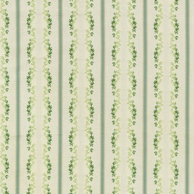 P K Lifestyles Regency Stripe   Mtl Clover in HIGHLAND HUES Green Floral Stripe  Striped   Fabric