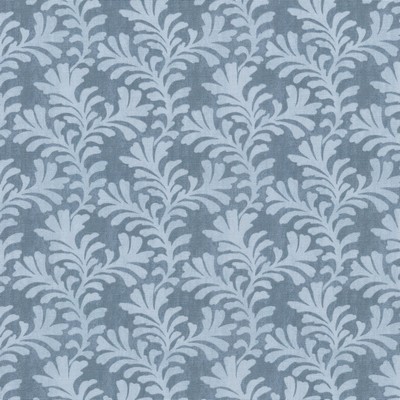 P K Lifestyles Milly Denim in Comfortably Chic I Blue Leaves and Trees   Fabric