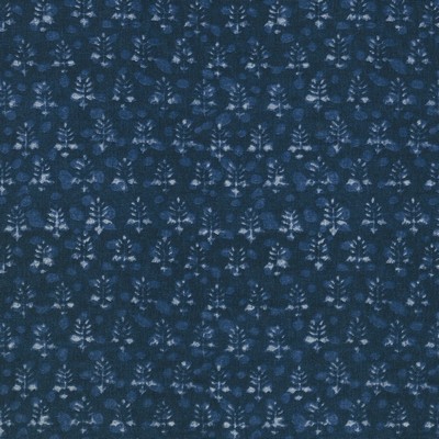 P K Lifestyles Twig Bandeau Indigo in Cozy Life III Blue  Blend Leaves and Trees   Fabric