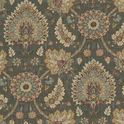 P K Lifestyles Castleford       Smoke in CULTURAL EXCHANGE V Grey Floral Medallion  Ethnic and Global   Fabric
