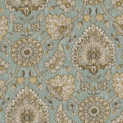 P K Lifestyles Castleford       Moonstone in CULTURAL EXCHANGE V Grey Floral Medallion  Ethnic and Global   Fabric