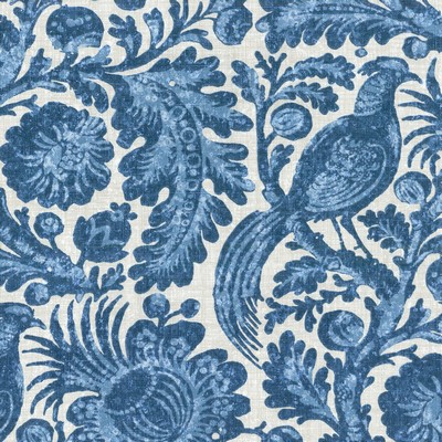 P K Lifestyles Tucker Resist Wedgewood in Printworks II Birds and Feather   Fabric