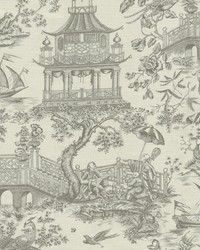 Chinoiserie Toile Cr Pewter by  Casner Fabrics 