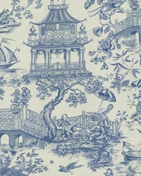 Chinoiserie Toile Cr Porcelain by  Casner Fabrics 