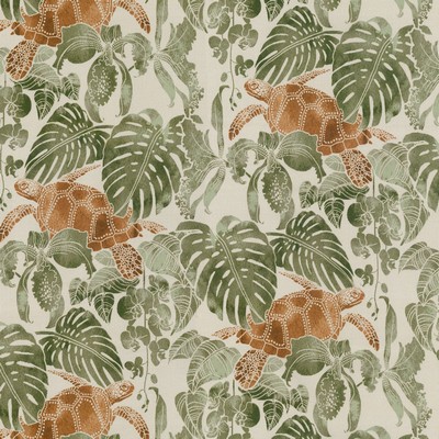 P K Lifestyles TBO Tortuga Bay Sunset in Outdoor Dec. 2018 Green  Blend Tropical  Floral Outdoor   Fabric