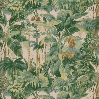 P K Lifestyles Nature Lover Seamist in Design by Nature II Green  Blend Leaves and Trees  Classic Tropical   Fabric