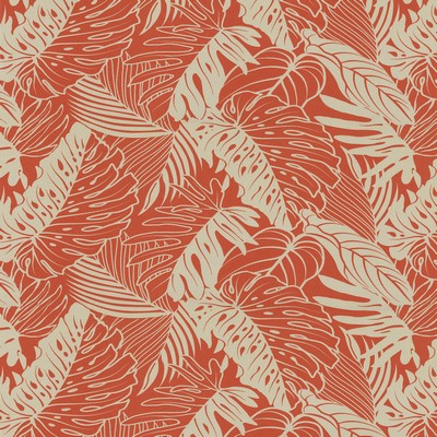 P K Lifestyles TBO Leaf Reef Tangerine in Outdoor Spring 2020 Orange  Blend Tropical  Tommy Bahama Outdoor  Floral Outdoor   Fabric