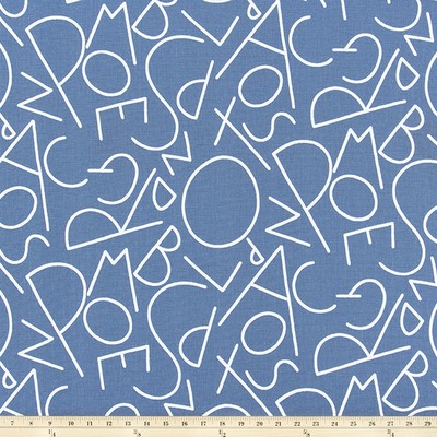 Premier Prints Abc Chill in 7 COTTON Blue 7oz  Blend Cute Prints  Word  Fabric