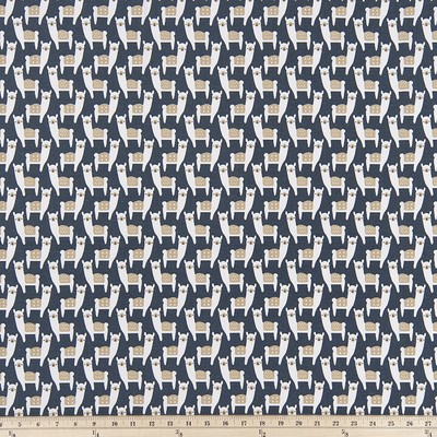 Premier Prints Alpaca Farm Spruce Blue in PC Blue 7oz  Blend Farm Animals   Fabric
