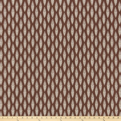 Premier Prints Ash Carob Reed in Reed Brown Cotton  Blend Contemporary Diamond  Leaves and Trees   Fabric