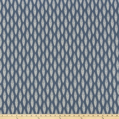 Premier Prints Ash Falls Reed in Reed Blue Cotton  Blend Contemporary Diamond  Leaves and Trees   Fabric