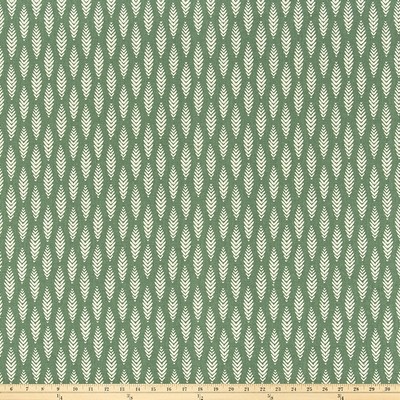 Premier Prints Ash Foliage Reed in Reed Green Cotton  Blend Contemporary Diamond  Leaves and Trees   Fabric