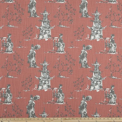 Premier Prints Asian Toile Scarlet Slub Canva in Chinoiserie Red cotton  Blend Oriental Toile  Oriental Toile   Fabric