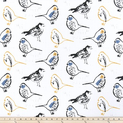 Premier Prints Bird Toile Brazilian Yellow Sl in Chinoiserie Yellow cotton  Blend Birds and Feather  Oriental   Fabric