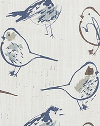 Bird Toile Regal Blue Slub Can by  Premier Prints 